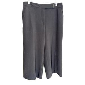 White House Black Market Cropped Wide Leg Lined Dress pants Grey Size 8